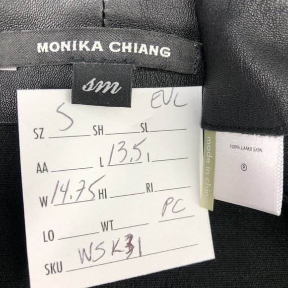 Monika Chiang SM Black Stretch Leather Mini Skirt - Picture 5 of 7